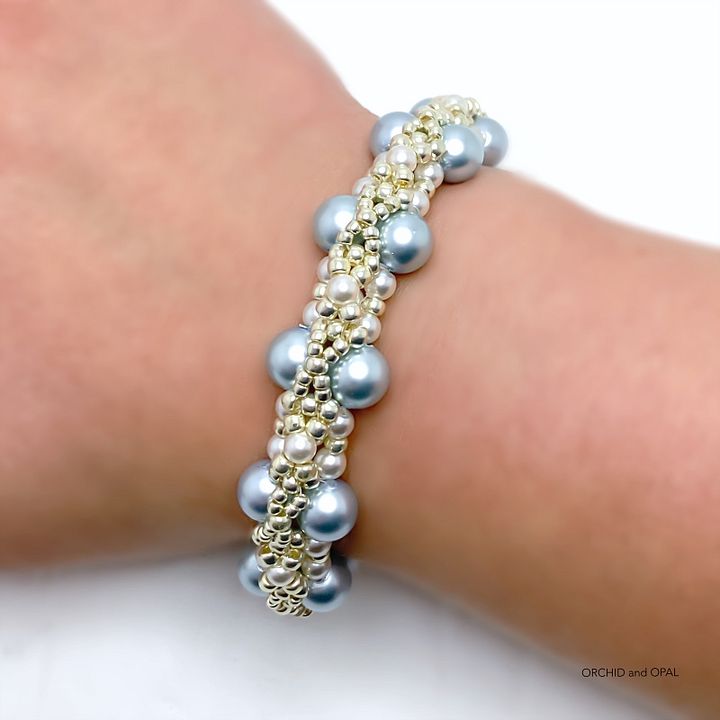 Digital Beading Pattern – Tahitian Beaded Pearl and Seed Bead Bracelet product image (1)
