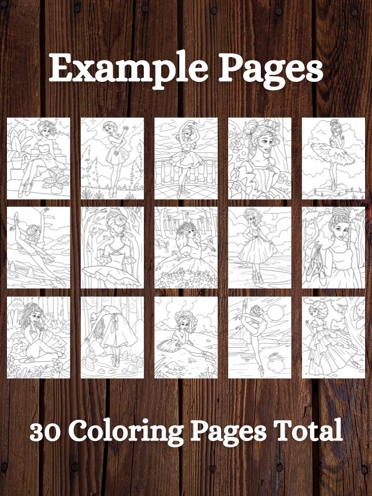 Ballerinas in Nature Printable Coloring Pages for Kids product image (3)
