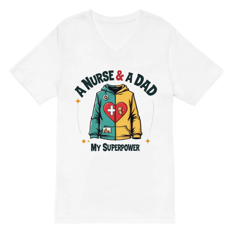 My Superpower Nurse & Dad V-Neck Tee product image (2)