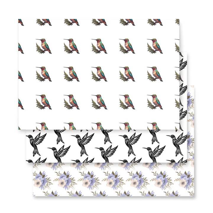 Hummingbird Wrapping Paper Set of 3 sheets product image (2)
