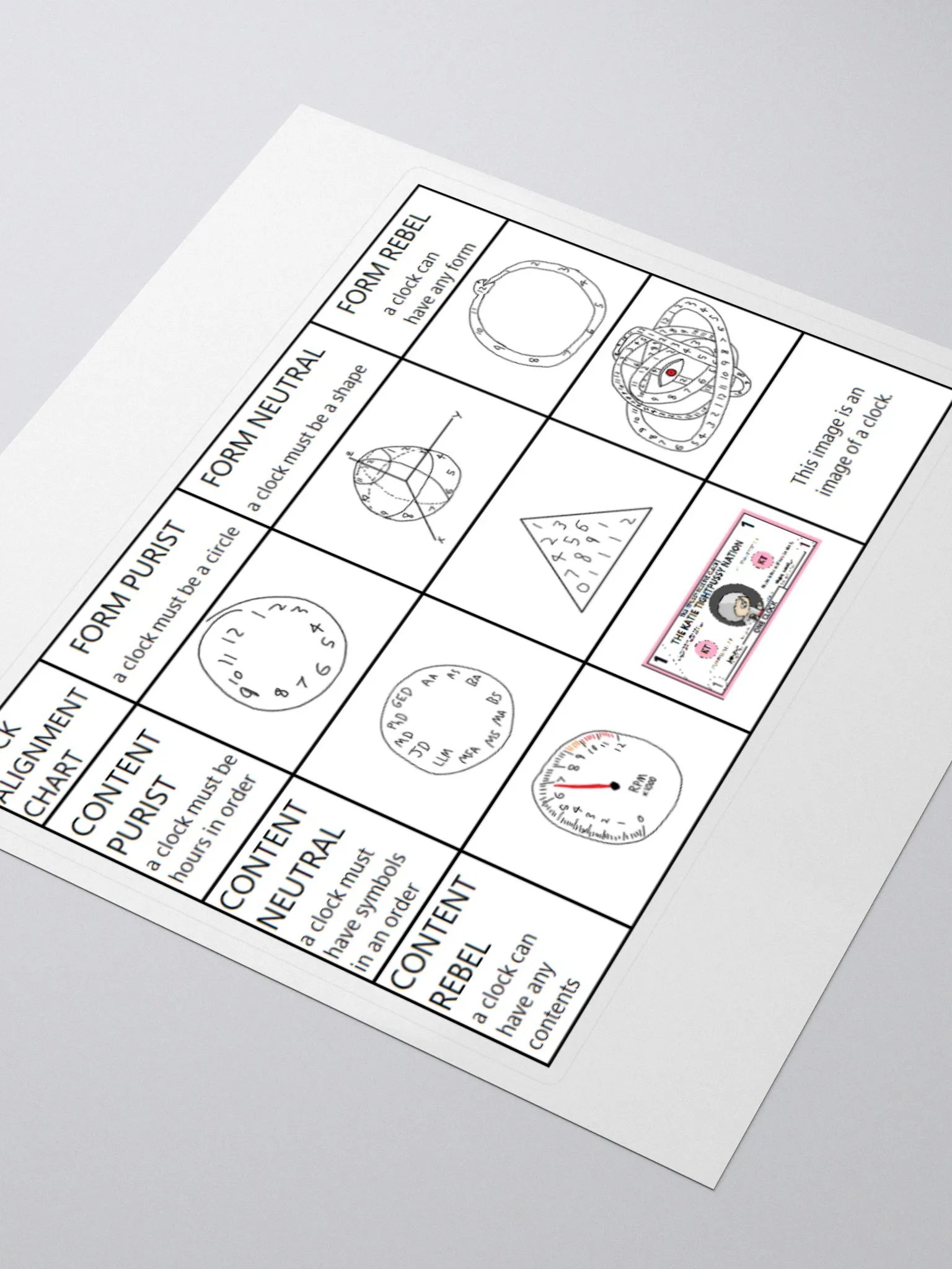 Clock Alignment Chart Sticker product image (3)