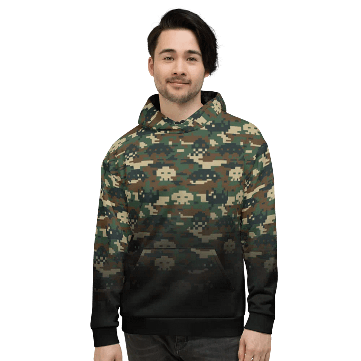 Space Invaders Camo Unisex Hoodie (Poison) product image (2)