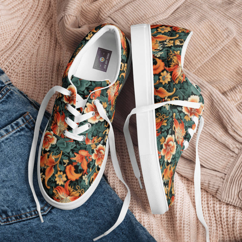 Sunset Flowers | Men's Lace-Up Canvas Shoes product image (4)