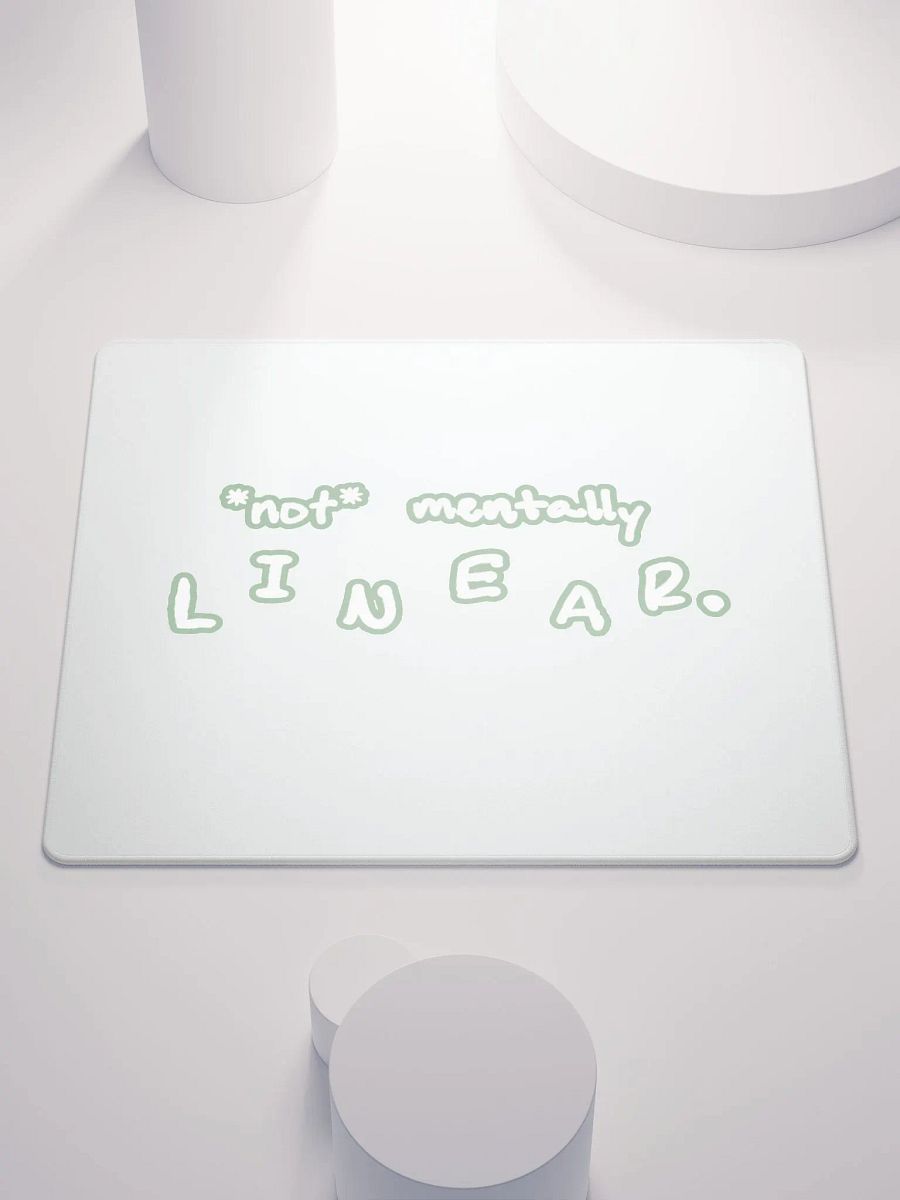 *not* mentally linear (lined design, #96B697) mouse pad product image (1)