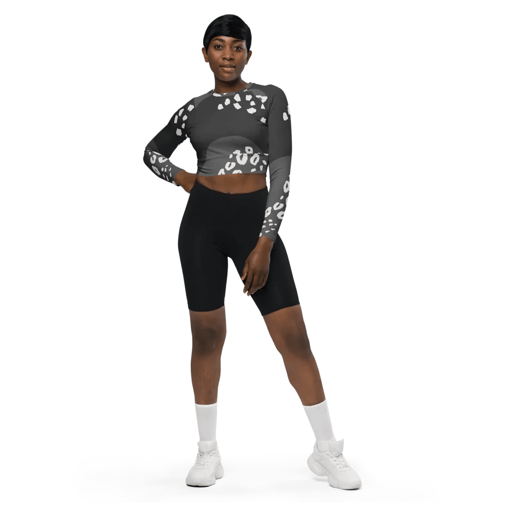 Grey Dynamic Animal Print Crop Top product image (1)