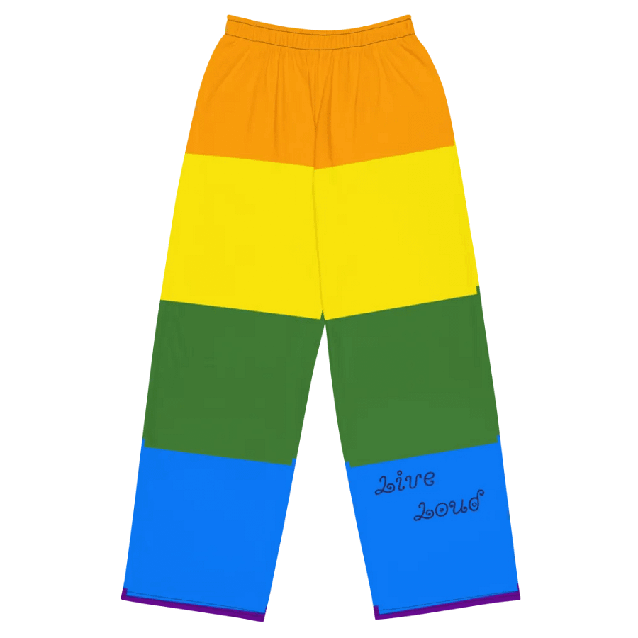Live Loud Rainbow Striped Wide-Leg Pants product image (1)
