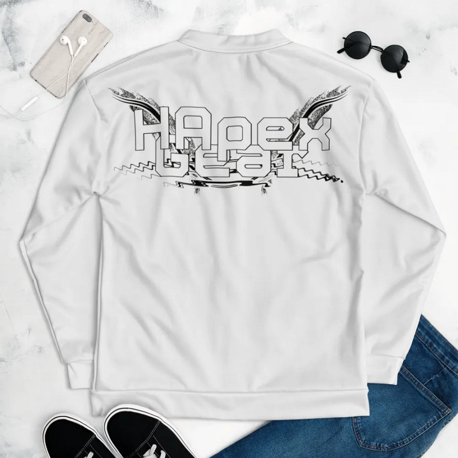White HApex Gear Black Logo - White - Bomber Jacket product image (7)