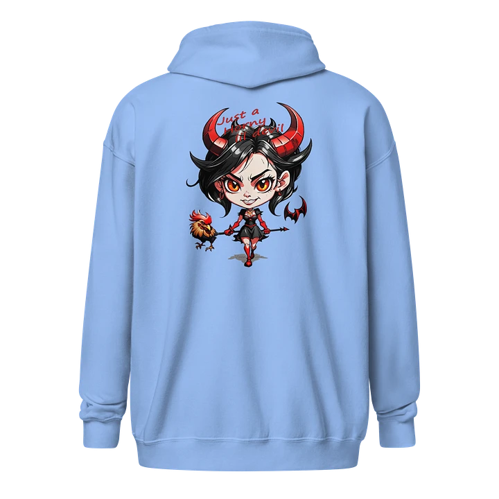 Just A Horny Lil Devil Graphic Double Side Print Zippy Front Hoodie product image (7)