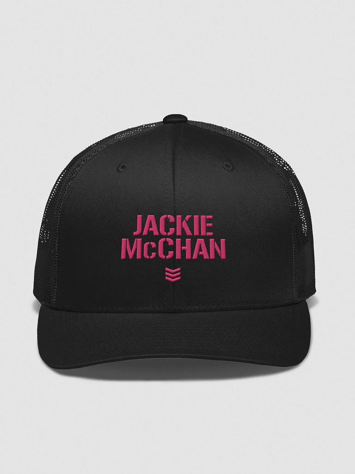 QSHW JACKIE MCCHAN EMBROIDERED LOGO RETRO TRUCKER HAT product image (1)