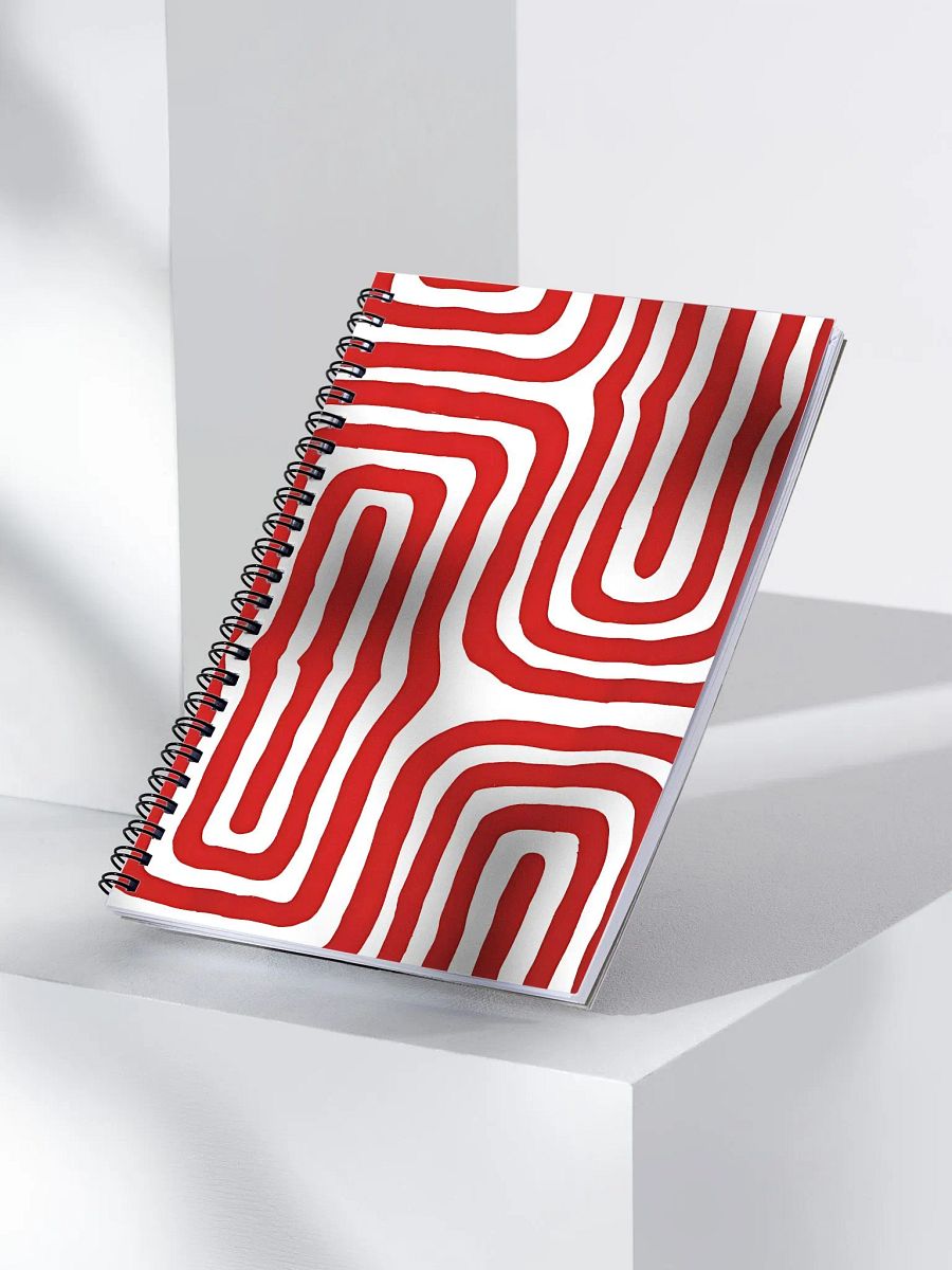 Bold Red Maze Abstract Art Spiral Notebook product image (5)
