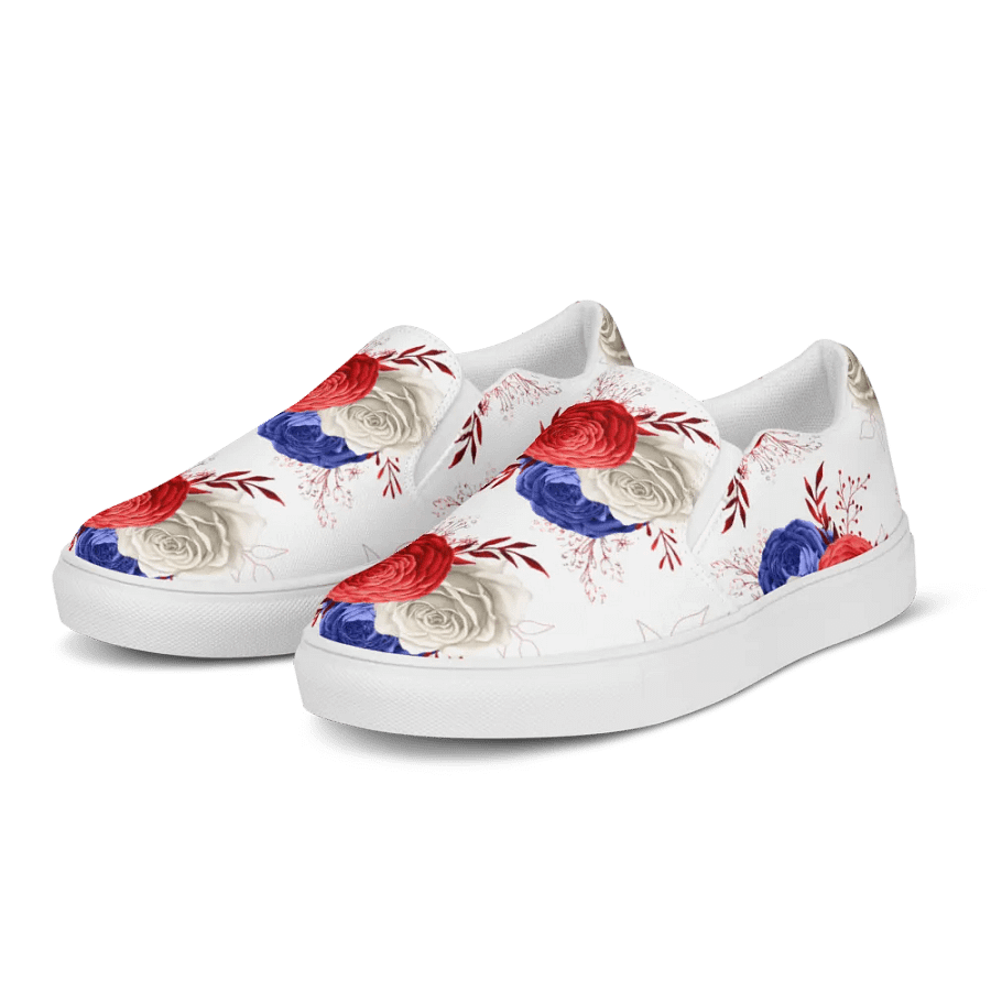 Red, White & Blue Women's Slip-On Canvas Shoes product image (3)