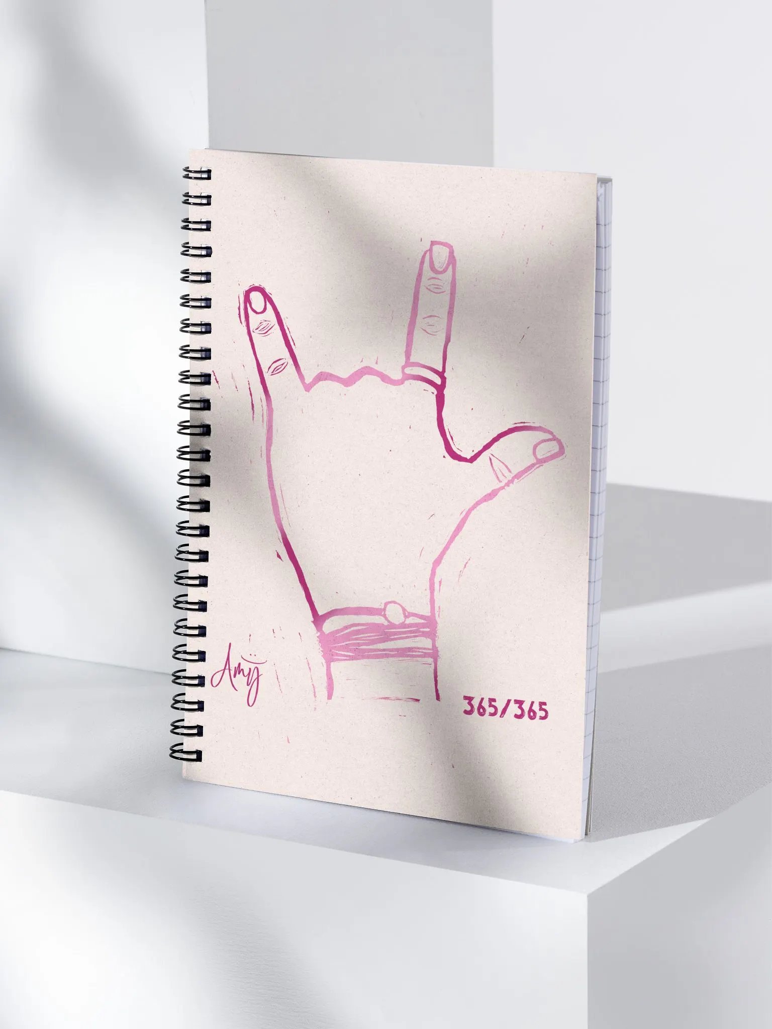 Linocut I Love You Notebook product image (4)