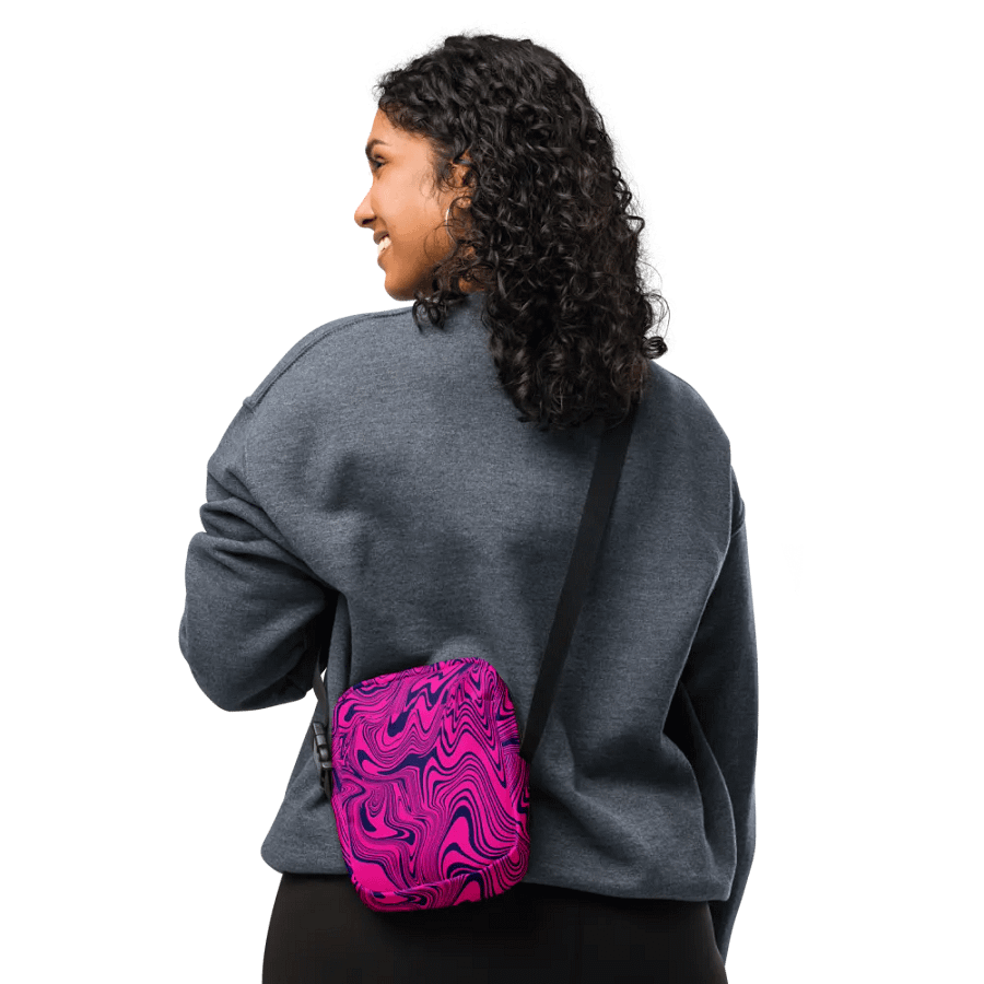 Utility Crossbody Bag - Abstract Magenta Pink Swirls product image (6)