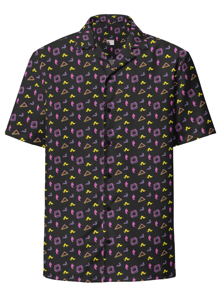 Oh Worm black pattern button down shirt product image (1)