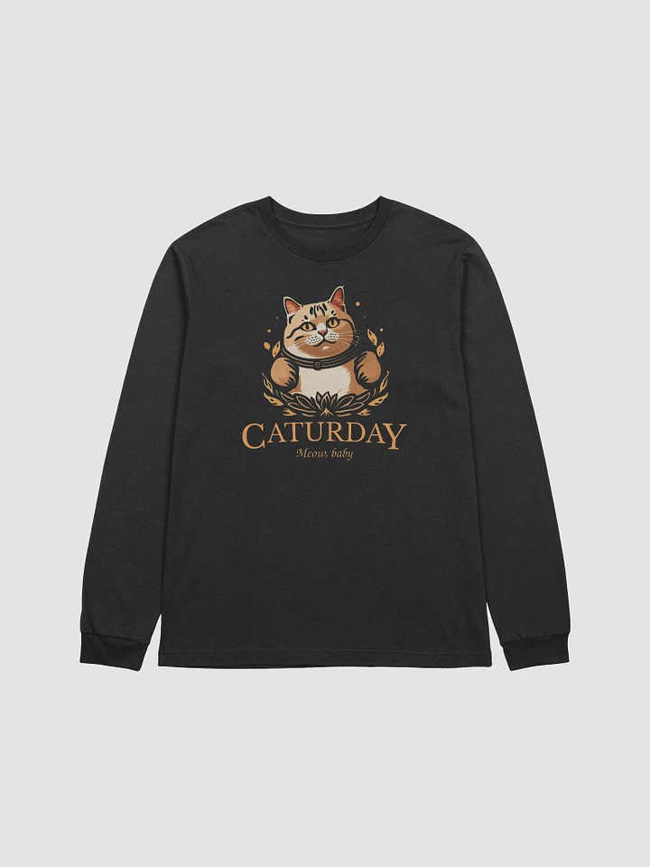 Caturday Long Sleeve Tee - Big Orange Kitty - Stable Diffusion product image (2)