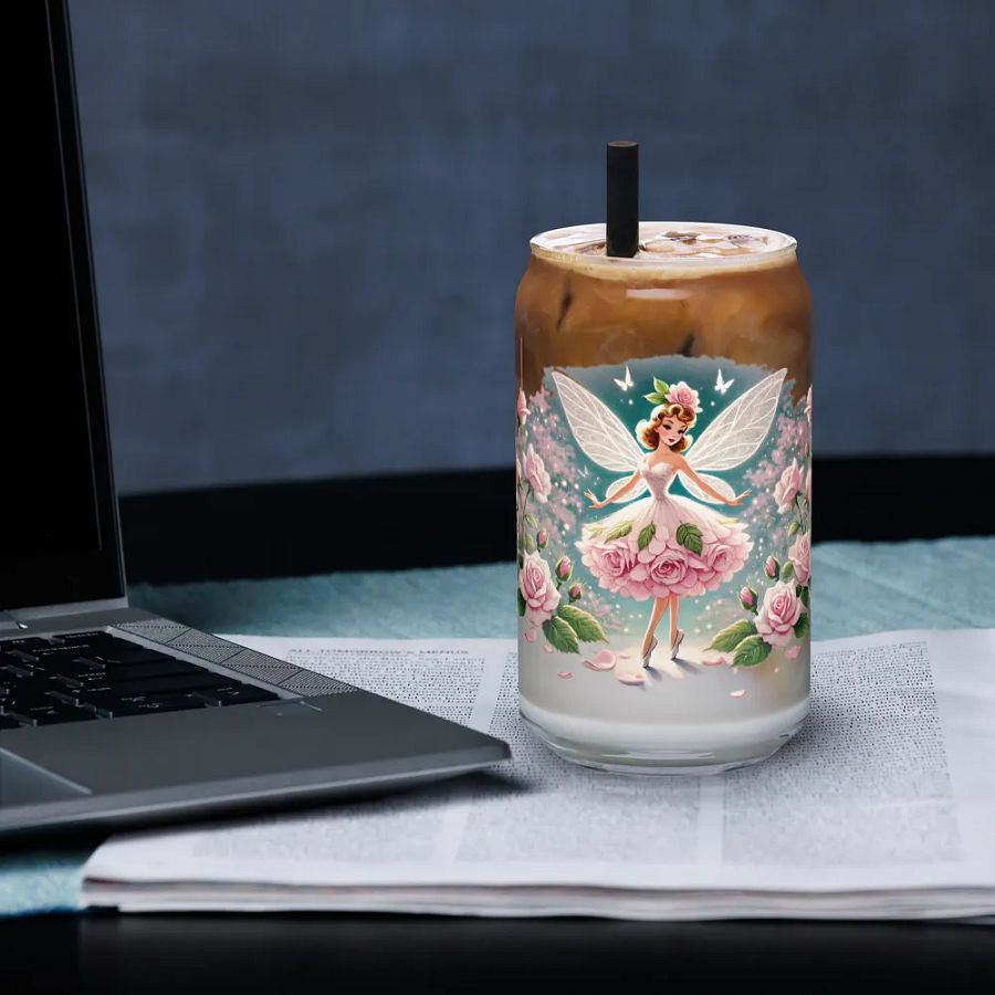 Pink Rose Fairy Can-Shaped Glass product image (33)