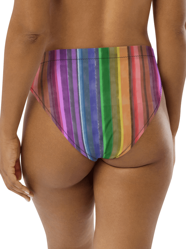 Cool Gouache Striped Eco-Green Bikini Swimsuit Bottoms product image (4)