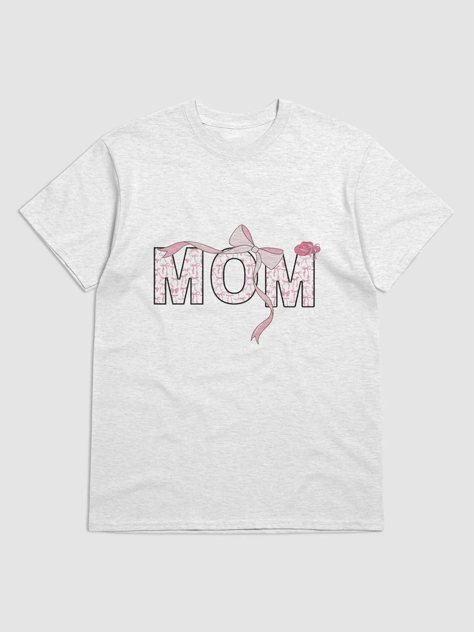 Coquette Pink Bow Mom Tee product image (1)