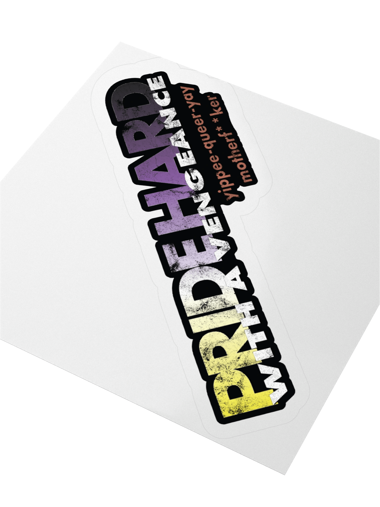 Non-binary "Pride Hard" Sticker product image (3)