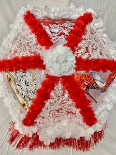 Custom Red & White Parasol product image (4)