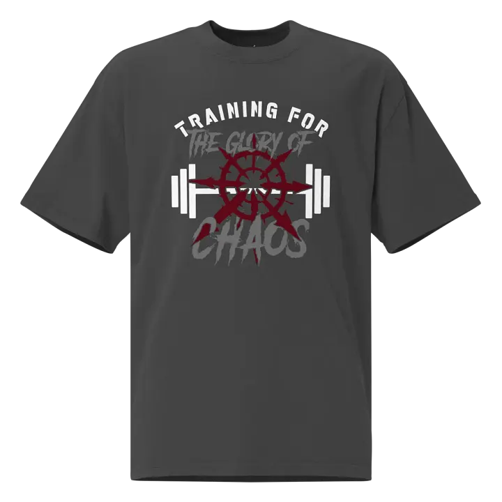 Training for the Glory of Chaos Oversized Unisex Gym T-Shirt | Warhammer 40K Chaos Inspired product image (1)