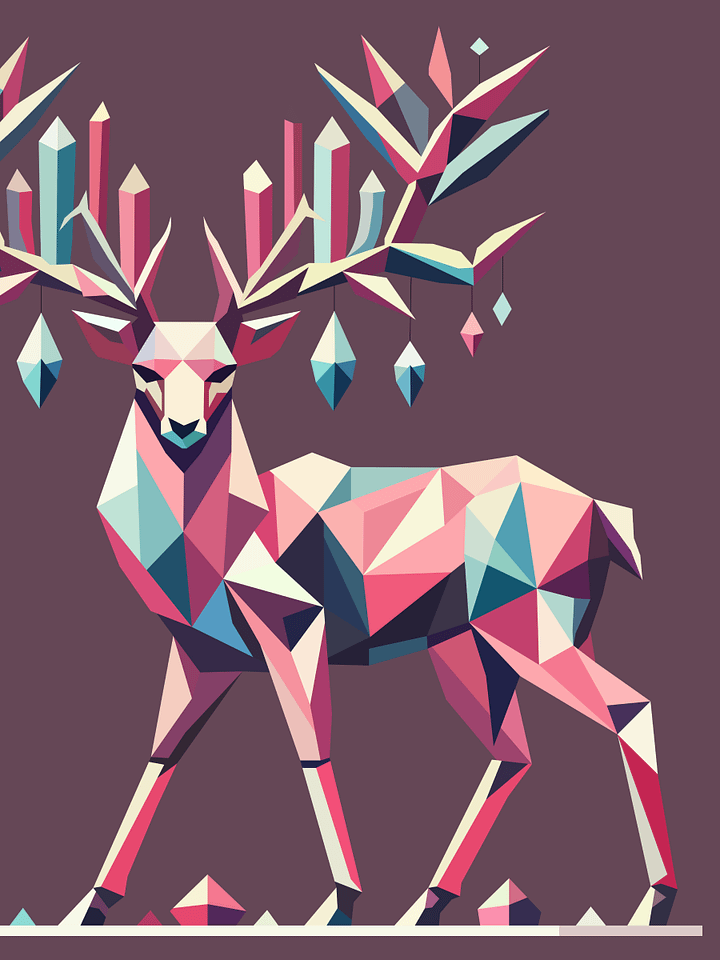 Free Geometric Deer PNG Art - Transparent Background, Low Poly Animal Illustration product image (2)