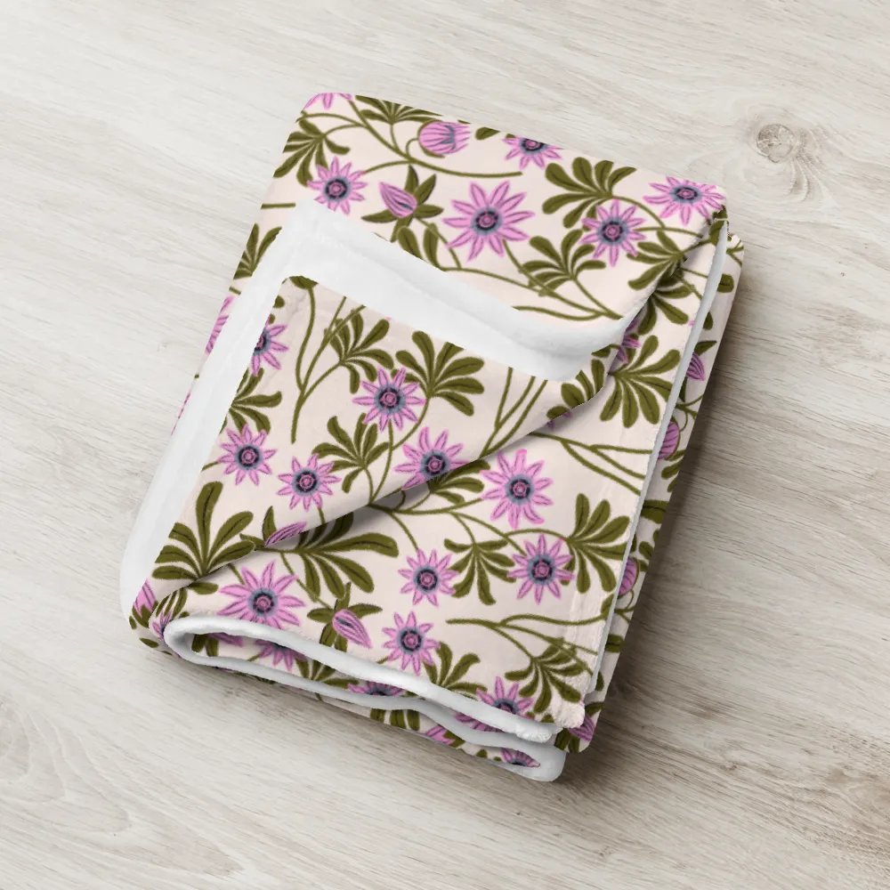 Passion Blooms - Pink and Green - Throw Blanket product image (8)