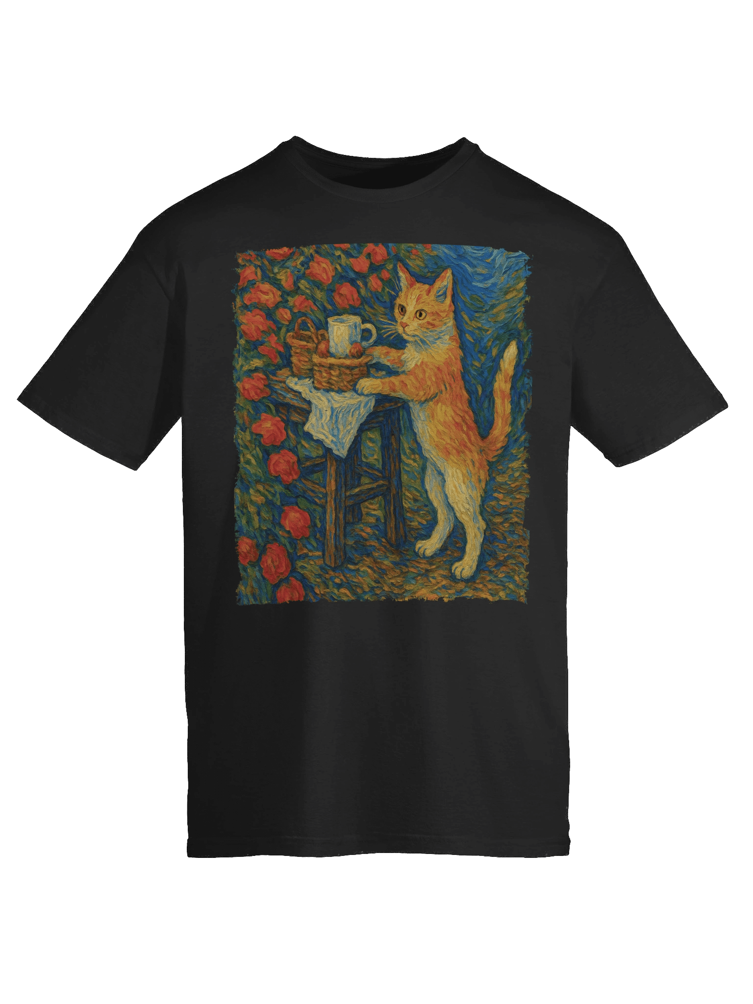 Cat and Teapot Van Gogh Style T-Shirt product image (97)