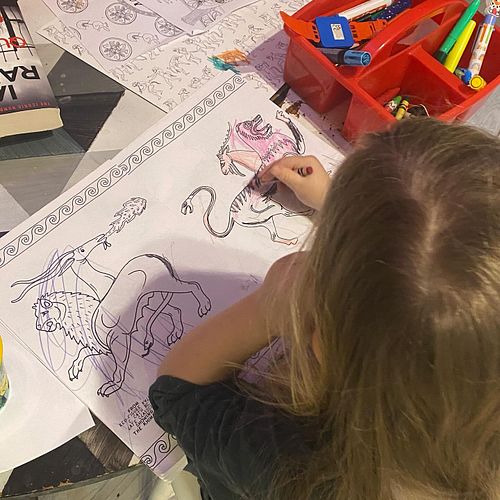 My kid dug these out of her craft box this morning. 
I forget the things I’ve made sometimes. These colouring pages of Ancien...
