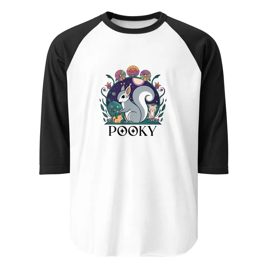 Starry Night Squirrel ¾ Sleeve Raglan Tee product image (1)