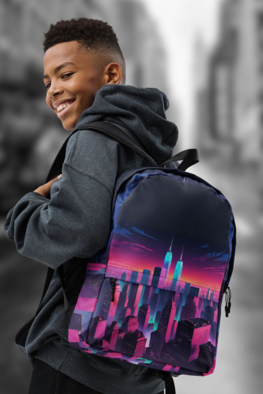 Vaporwave New York City All Over Print Backpack product image (6)