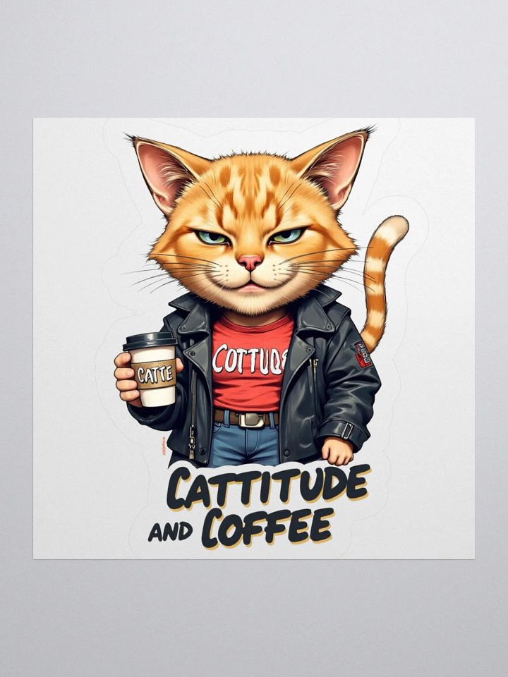 Cattitude and Coffee Kiss Cut Stickers product image (3)