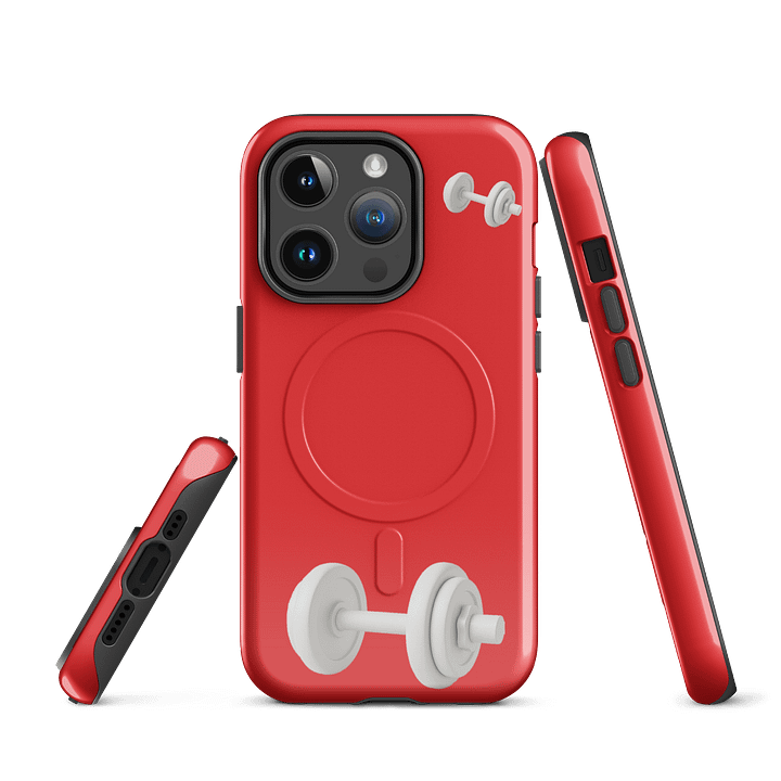 Red White Double Dumbbell iPhone® Case product image (3)