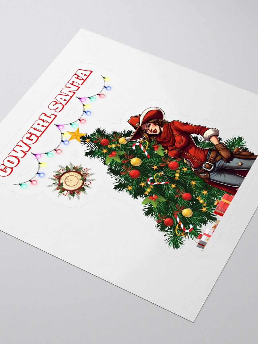 Cowgirl Santa Christmas Sticker product image (3)