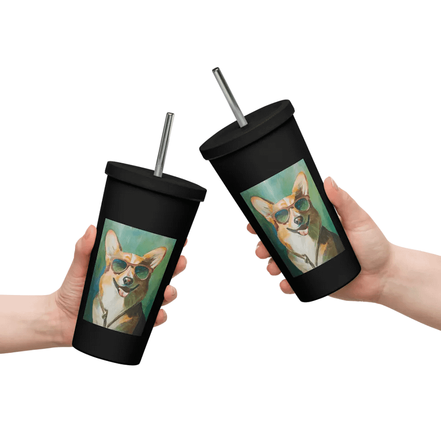 Cool Corgi Sunglasses Painting - dogPXL Artistic series Insulated Tumbler product image (7)