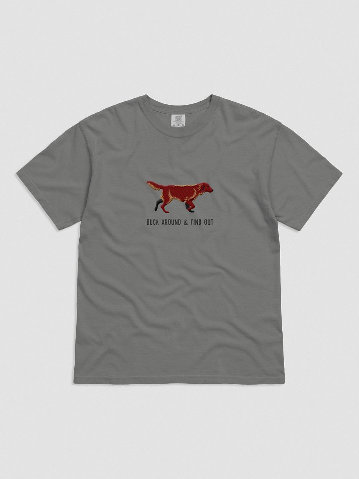 Duck Around and Find Out T-Shirt(Embroidered) of a Flat-Coated Retriever(Chocolate) product image (6)