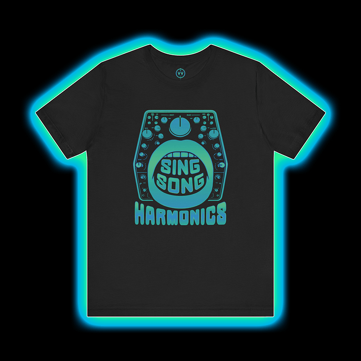 Sound Designer T-Shirt - Sing Song Harmonics/Filter Mouth (Modular Synth Musician) CYAN PRINT product image (1)