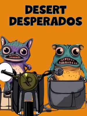 Desert Desperados 🏜️ 🏍️ [ Featuring Gloobert #7 + Gloobert #9 ] #glooberts #fyp #animation #cartoon #motocycle #desperados #racing #outlaws #ontherun #motorbike #fypツ 