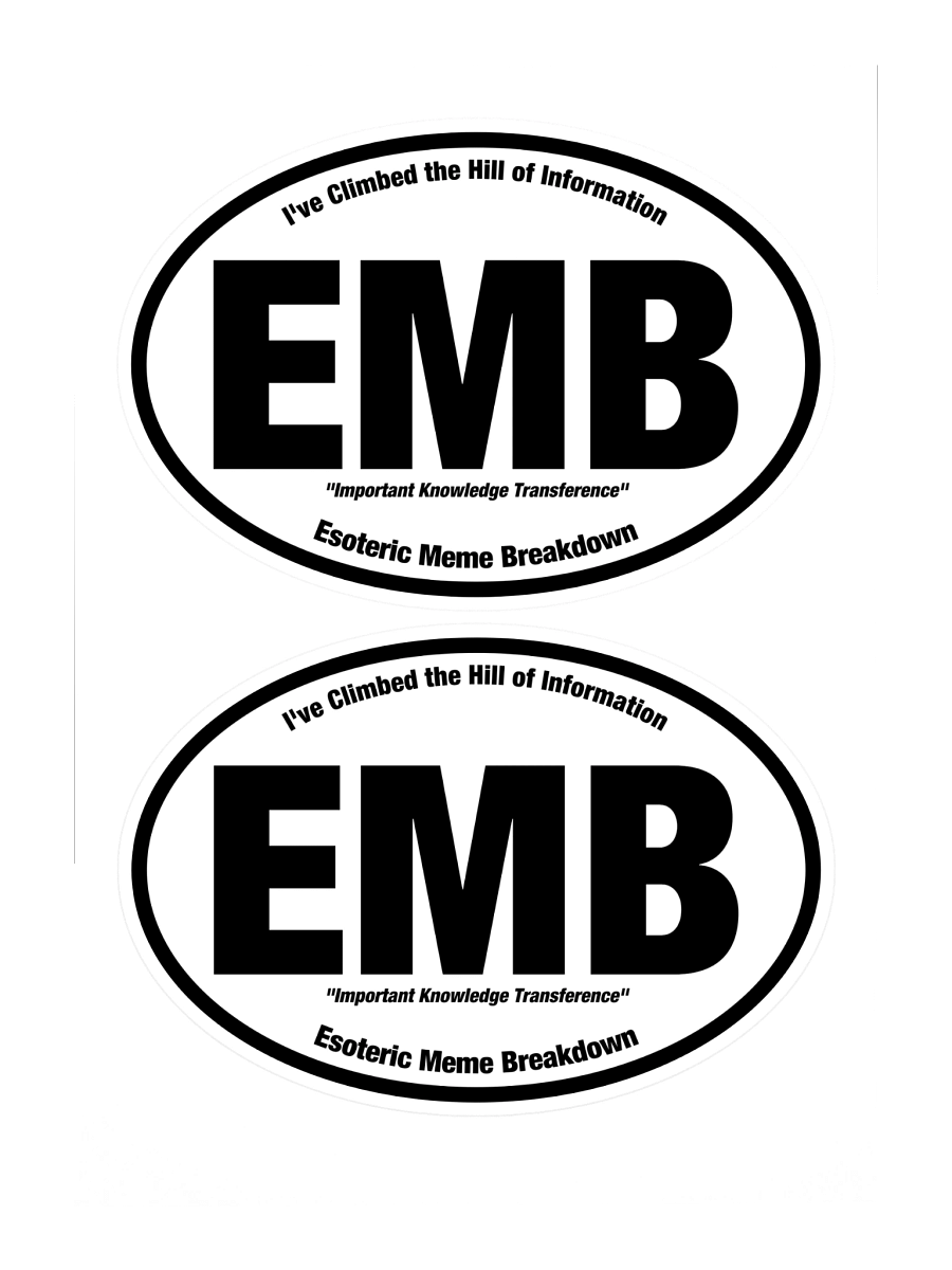 Esoteric Meme Breakdown "EMB" Sticker Sheet of Two (~5" wide) product image (3)