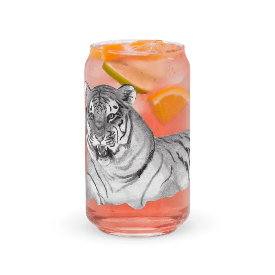 Tiger Drawing Glass Can Cup product image (37)