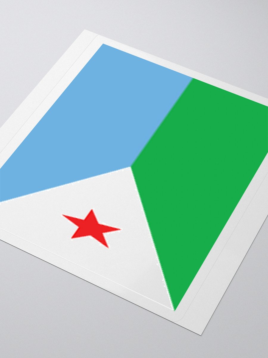 Djibouti Flag Sticker | Red Star Design | Durable Vinyl | 3 Sizes product image (9)