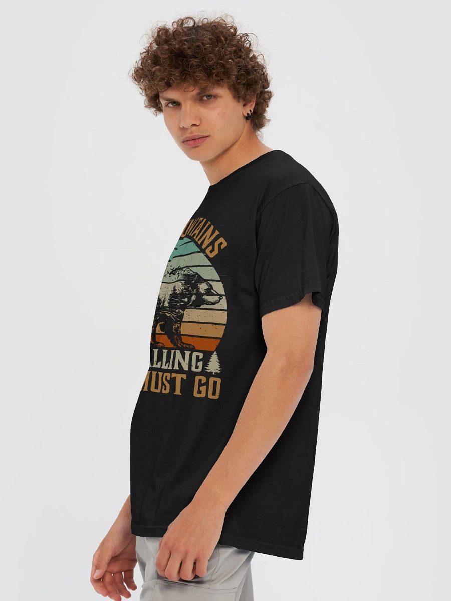 The Mountains Are Calling I Must Go Hiking Quote Unisex Heavyweight T-Shirt product image (3)