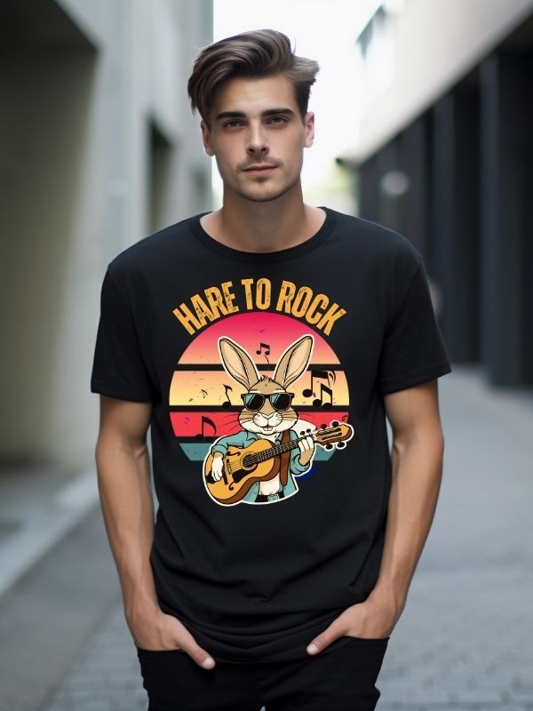 Hare to Rock Black Unisex Shirt product image (1)