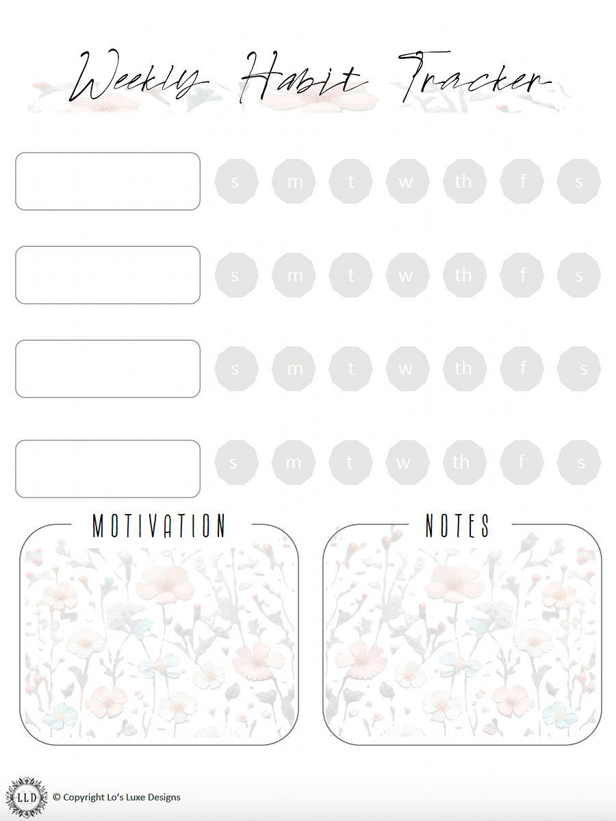 Wildflower Habit Tracker Bundle - 8.5x11 Printable product image (3)