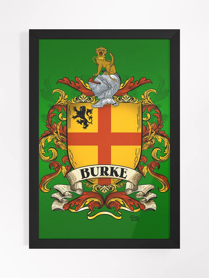 The Burke Family Coat of Arms Crest Framed Print product image (2)