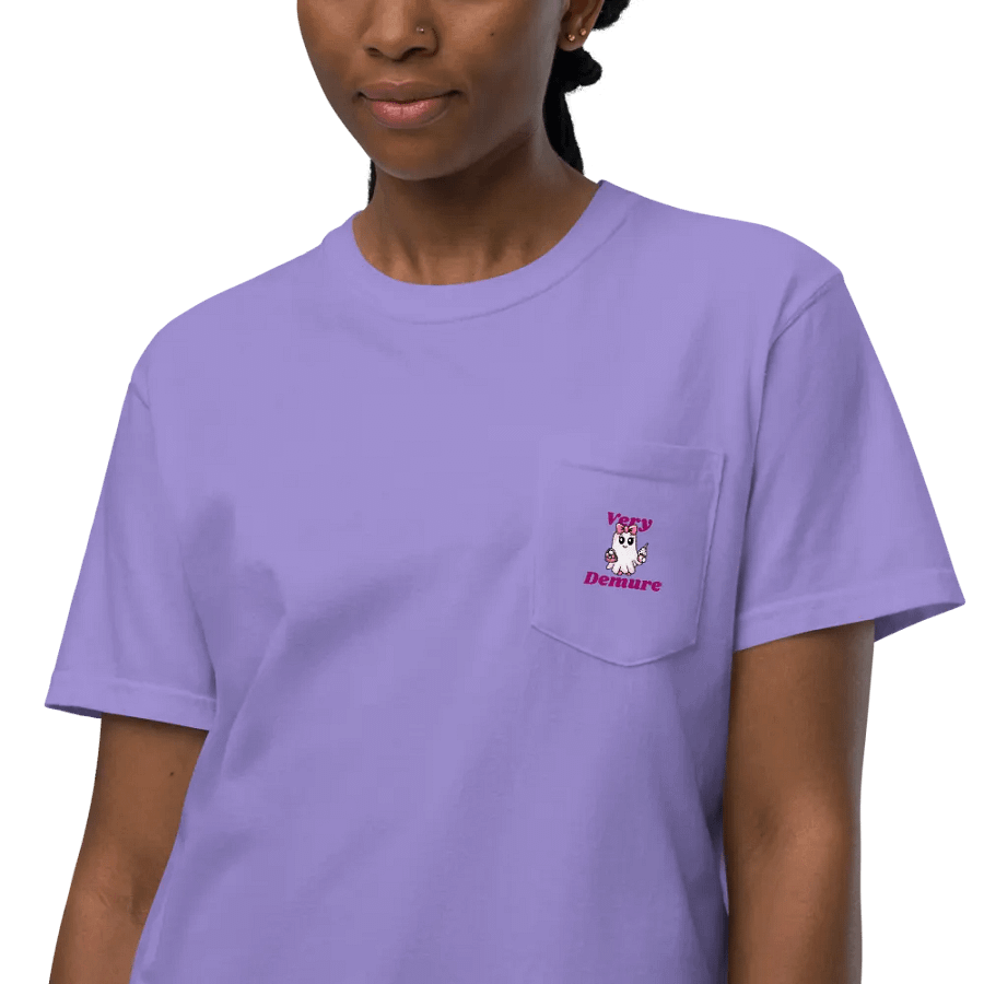 Very Demure Cute Ghost Cotton Pocket T-Shirt product image (3)