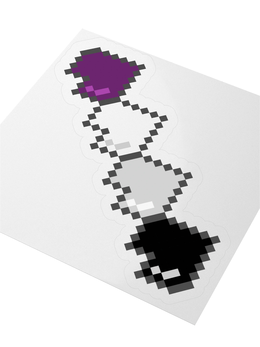 Asexual Pixel Hearts Sticker product image (11)