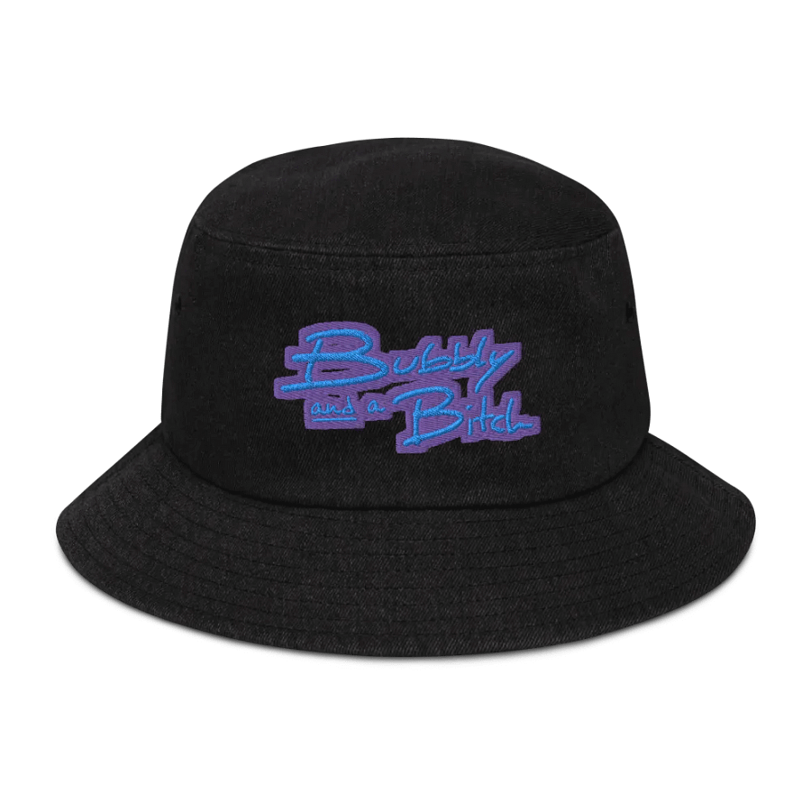 Bubbly and a B*tch (violet) denim bucket hat product image (1)