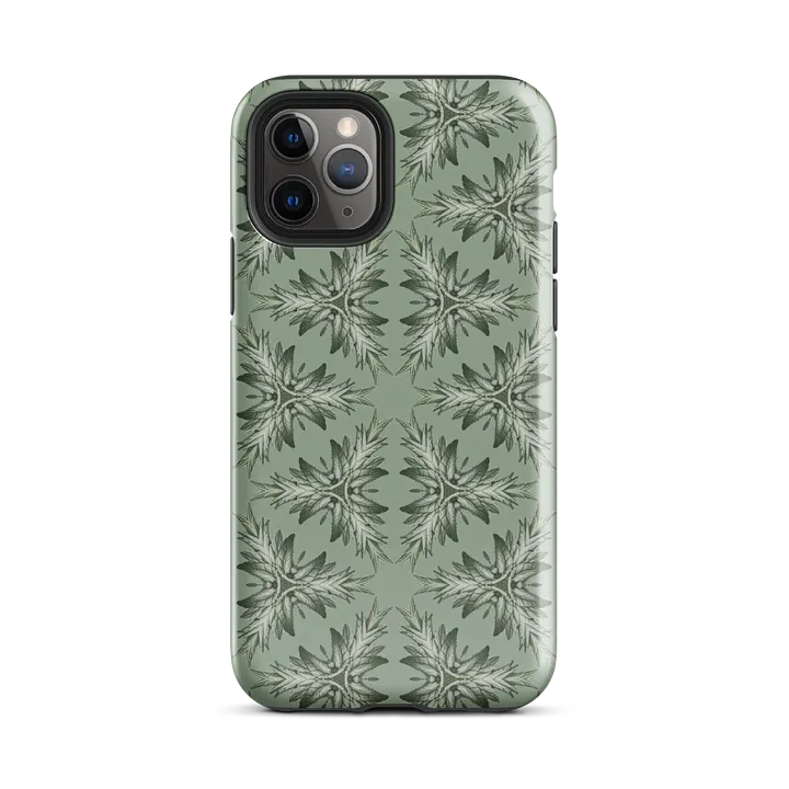 Tough Phone Case for iPhone® - Green Geometric Floral Pattern product image (2)