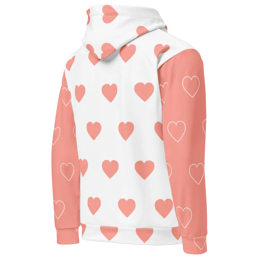 Lingling Kwong Heart Design Unisex Hoodie (White & Pink) product image (11)